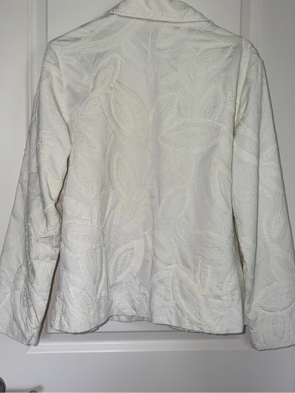 Chico's White Textured Open-Front Jacket - Picture 3 of 4